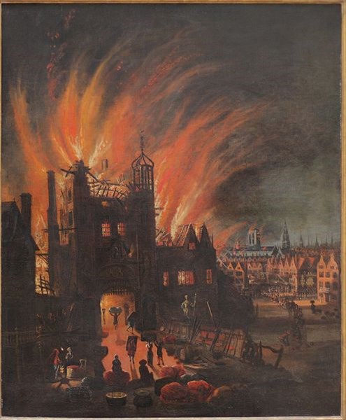 034-The Great Fire ofLondon,_with Ludgate and Old St.Paul